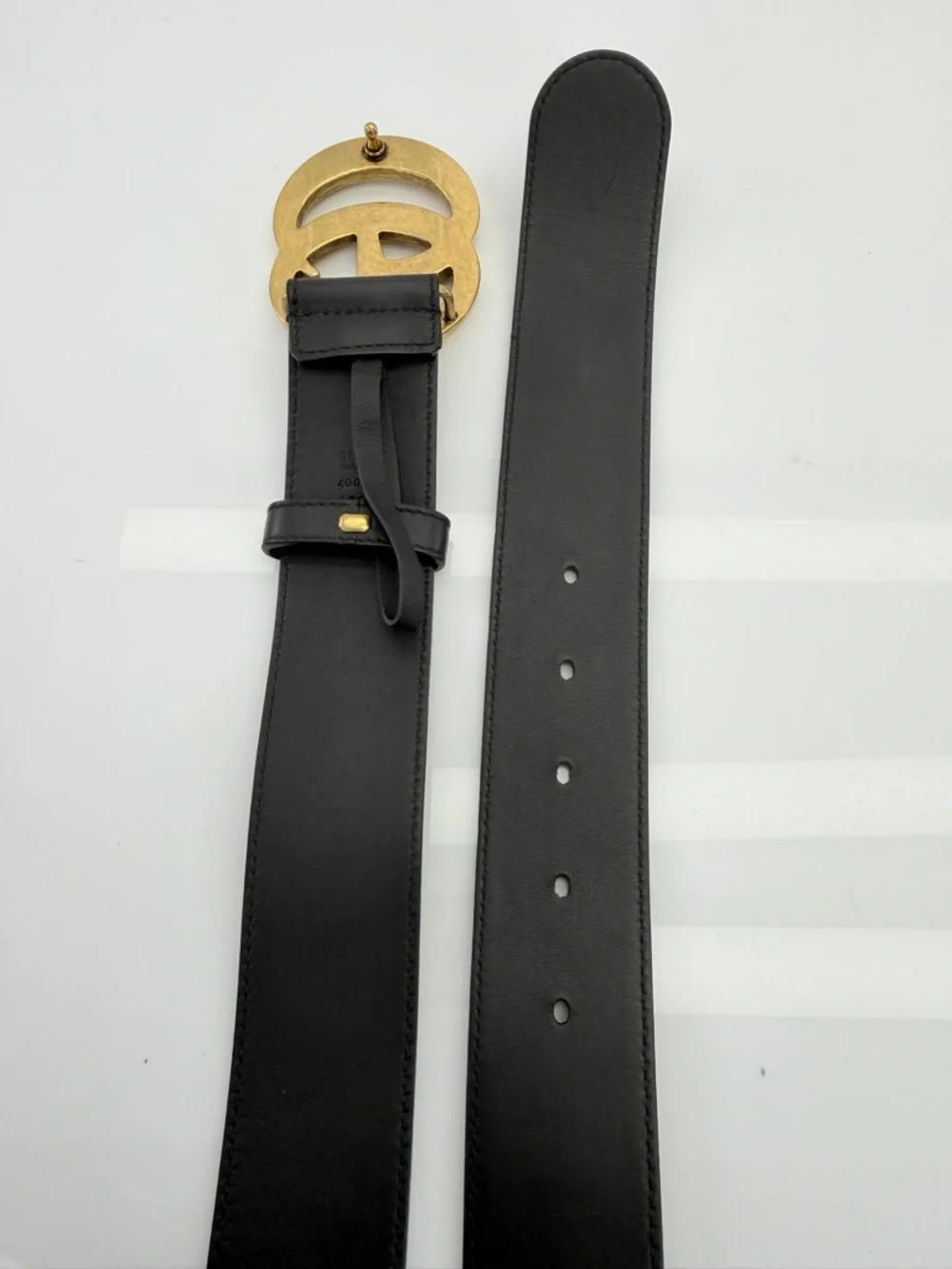 Gucci Black Leather Belt with Gold Double G Buckle